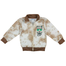 Andrea Kft. Cipzáras batikolt fiú kardigán láma mintával 98 (01098) gyerek pulóver, kardigán