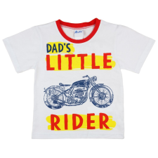 Andrea Kft. Motoros kisfiú fehér pamut póló 20912009104 gyerek póló