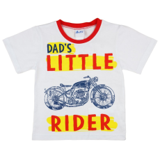 Andrea Kft. Motoros kisfiú fehér pamut póló 20912009110