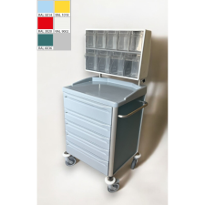  Aneszteziológiai, gyógyszerosztó kocsi 4 fiókos gyógyászati segédeszköz