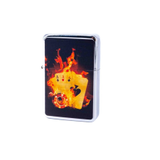 Angelo Benzines öngyújtó króm színű, kártyaparty- 245420-16 öngyújtó