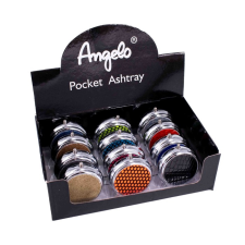 Angelo kör alakú színes zsebhamutál - 12db-os egész tálca hamutartó