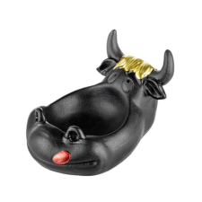 Angelo márkájú, kerámia hamutartó -  fekete, tehén-fej alakú hamutartó