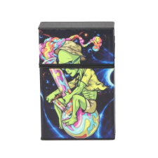 Angelo Műanyag cigaretta tárca 20 szál cigarettának - Bongot szívó ufó mintával cigaretta tárca