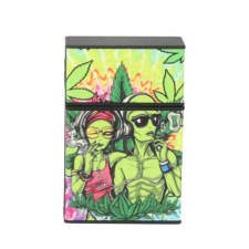 Angelo Műanyag cigaretta tárca 20 szál cigarettának - Két cigarettázó ufó mintával cigaretta tárca