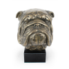  Angol bulldog, Bulldog - kutya mellszobor, nagyméretű szobrocska, kutyafej kő talapzaton, irodai dekoráció az Art-Dog-tól