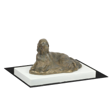  Angol szetter, Laverack - kutyafigura, fehér talapzaton, trófea egy Art-Dog kutyakiállításra játékfigura