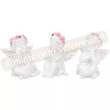  Angyal rózsás ülő poly fehér 4,5cm dekorációs kellék