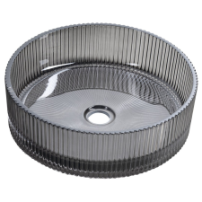  ANHELO gravírozott üvegmosdó. átm.:39.5cm. fekete szaniter