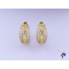  Ania antiallergén csipkemintás karika fülbevaló-14K fülbevaló