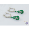  Aniccca antiallergén csüngős fülbevaló zöld kövekkel-rodium