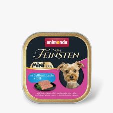 Animonda Vom Feinsten Adult Mini mit Geflügel, Lachs + Dill (baromfi,lazac,kapor) alutálkás - felnőtt kutyák részére (100g) kutyaeledel