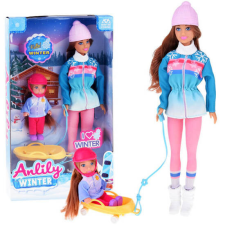  Anlily 30 cm-es baba és 12 cm-es baba szánon baba