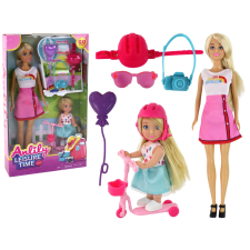 Anlily baba szett anya és lánya rollerrel baba
