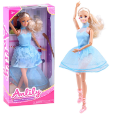 Anlily elegáns táncos baba kék ruhában baba