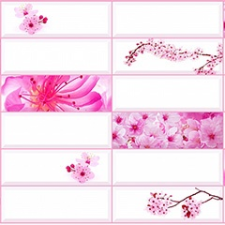 ANRO Wall Flexpanel PVC falburkoló lap - csempe (japán-cseresznyevirág) tapéta, díszléc és más dekoráció