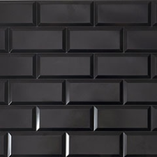 ANRO Wall Flexpanel PVC falburkoló lap - Metró csempe kötésben, fekete műanyag burkolat dekorburkolat