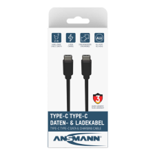 Ansmann 1700-0122 USB kábel 2 M USB C Fekete kábel és adapter