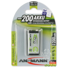 Ansmann 9V akku (E) 200 mAh 1db tölthető elem