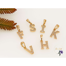  Antiallergén betűs medálok tűcirkónia díszítéssel -18K medál