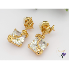  Antiallergén Evina fehérköves fülbevaló-18K fülbevaló