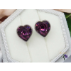  Antiallergén lila kristályköves fülbevaló-rodium