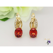  Antiallergén piros köves fülbevaló Alizanna-18K fülbevaló