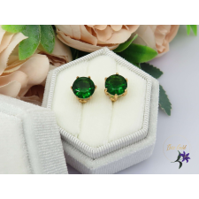  Antiallergén zöld szegfű fülbevaló-8mm-18K fülbevaló