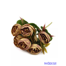 Antik boglárka 6 fejes csokor 31 cm - Antik Barna dekoráció