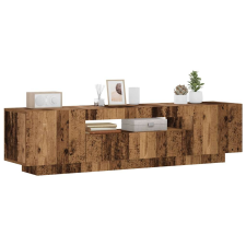 antik fa színű szerelt fa TV-szekrény LED-ekkel 160x35x40 cm bútor