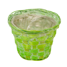  Antikolt bambusz kaspó zöld 11,5x9cm dekorációs kellék