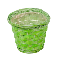  Antikolt bambusz kaspó zöld 13x10cm dekorációs kellék