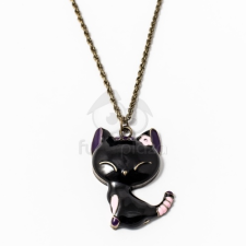  Antikolt nyaklánc fekete macska medállal jwr-1092 nyaklánc
