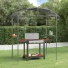  Antracit acél grillező pavilon oldalsó polcokkal 220x115x230 cm