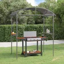  Antracit acél grillező pavilon oldalsó polcokkal 220x115x230 cm kerti bútor