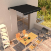  antracitszürke kézzel behúzható napellenző 300 x 250 cm