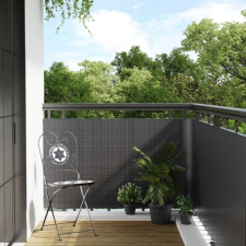  antracitszürke polyrattan erkélyparaván 300x90 cm kerti bútor