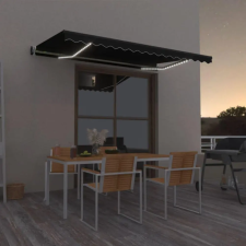  antracitszürke szélérzékelős és LED-es napellenző 400x350 cm nyílászáró