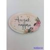  Anyák napjára tábla púder 4x6cm - kis ovális