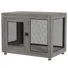 AOSOM Kutya kennel puha szőnyeggel 94x60x71,5 cm szürke kutyaketrec 2 ajtóval kutyabox, zárható
