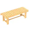 AOSOM személyes fa kerti pad, időjárásálló pad, kerti bútor vízálló lakkal, parkpad 250 kg teherbírással, fapad erkélyre, teraszra, kertbe, 110 x 38 x 35 cm natúr fa