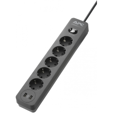 APC SurgeArrest Essential PME5U2B-GR 5x Überspannungsschutz + 2x USB mit Ladefunktion (PME5U2B-GR) hosszabbító, elosztó