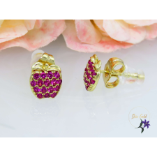  Aple pink köves fülbevaló-14K fülbevaló