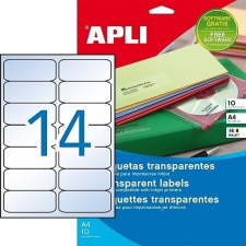 APLI 10052 99,1x38,1mm poliészter tintasugaras etikett kerekített sarkú átlátszó 140 címke etikett