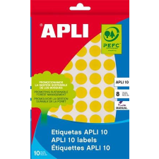 APLI 10 mm kör, kézzel írható etikett, sárga 1008 darab (LCA2730) etikett