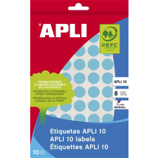 APLI 16mm Kézzel írható kör etikett 432db/csomag - Kék etikett