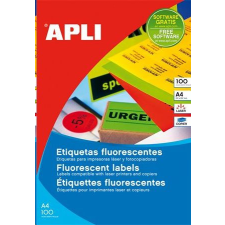 APLI 210x297 mm etikett, neon narancs 100 darab (LCA11748) etikett