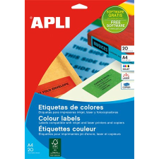 APLI 210x297mm Színes etikett 20 etikett/csomag Sárga etikett