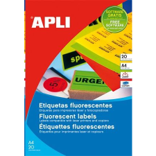 APLI 64x33.9 mm etikett, kerekített sarkú, neon sárga 480 darab (LCA2870) (LCA2870) információs címke