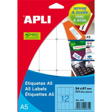 APLI 8x12 mm kerekített sarkú etikett 3375 etikett/csomag - Fehér etikett